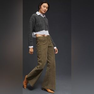 NWT Anthropologie Pilcro Gwen Wide Leg Corduroy Pants